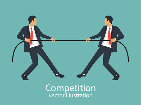 Competition concept Vector illustration on blue background.のイラスト素材