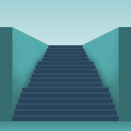 Long stairs with many steps.のイラスト素材