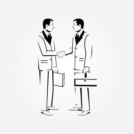 Meeting businessmen sketch.のイラスト素材