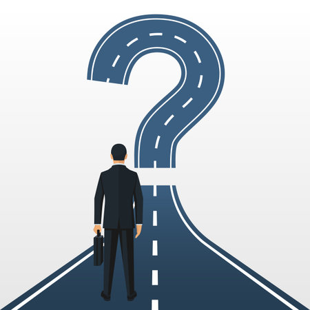 Road forward in form of a question mark.のイラスト素材