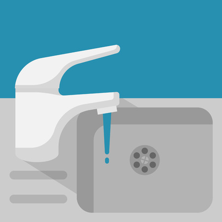 Sink with faucet vectorのイラスト素材