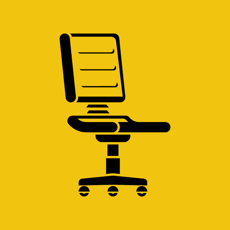 Chair icon. Black silhouette armchairのイラスト素材