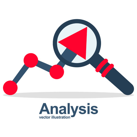 Graph magnifying glassの写真素材