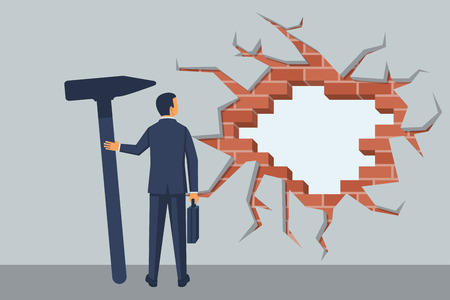 Businessman breaks wallのイラスト素材