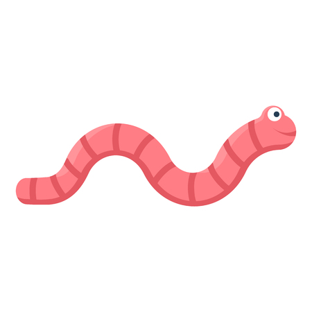 Worm icon. Smiling cartoon earthwormの写真素材