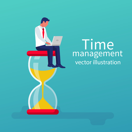 Time management control. Vector illustration flat designのイラスト素材