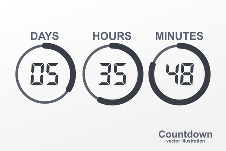 Countdown clock with pie diagramのイラスト素材