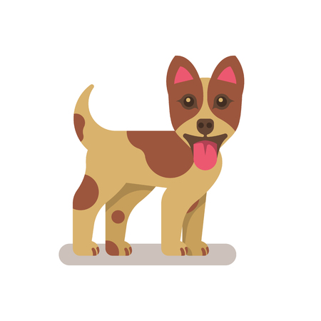 Cheerful happy dog with his tongue hanging outのイラスト素材