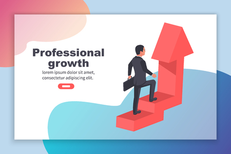 Professional growth landing pageのイラスト素材