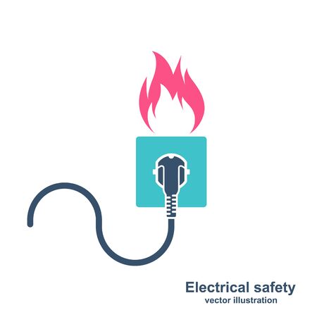 Colorful silhouette fire wiringのイラスト素材