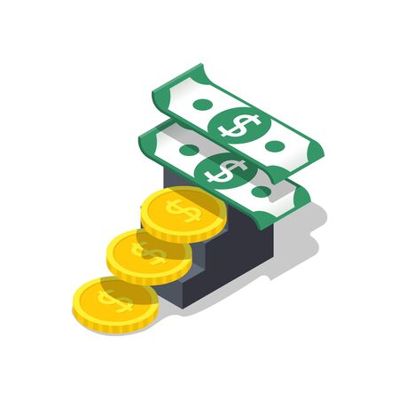 Money ladder as a symbol of income growth and profitのイラスト素材