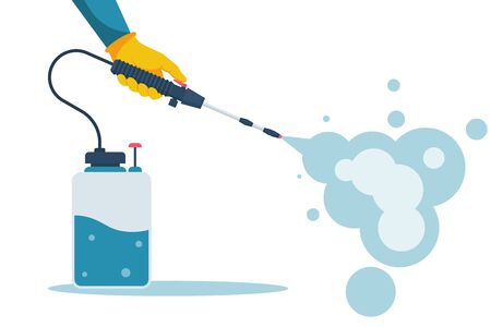 Cleaning and disinfecting coronavirus. Atomizer and sprayer.のイラスト素材