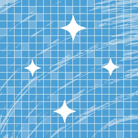 Clean shiny tiles in the bathroom. Abstract background. Vector illustration flat design. Isolated on white background. Cleaning and washing the premises in house. Template for design and promotion.のイラスト素材