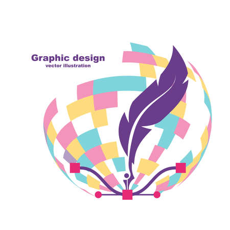 Pen tool cursor. Creative color  graphic design.のイラスト素材