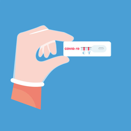 A coronavirus laboratory test in a hospital lab vectorのイラスト素材