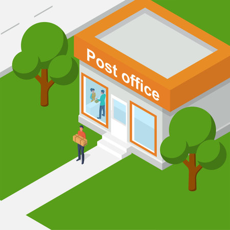 Post office buildingのイラスト素材