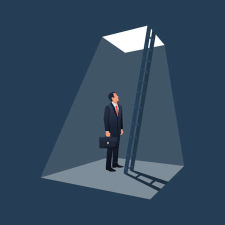 Opening at the top, stairs to the top. Opportunity to exit.のイラスト素材