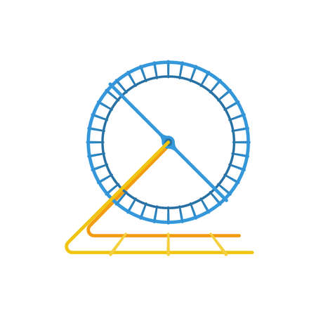 Hamster wheel isolated on white background. Template for an infinite process. Symbol heavy cyclic work. Vector illustration flat design.のイラスト素材