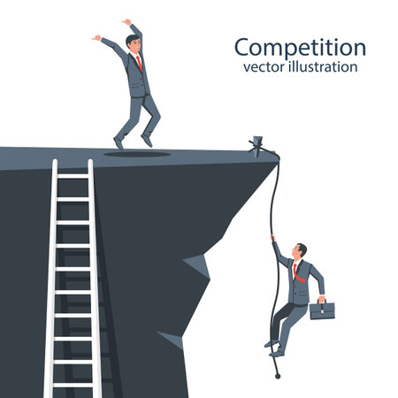 Competition for victory concept. Business people. Vector illustration flat designのイラスト素材