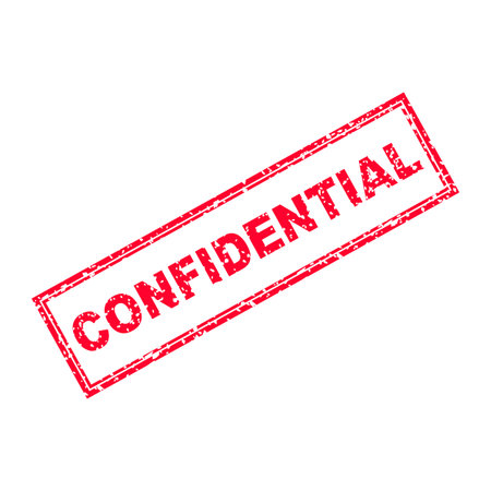 Stamp confidential. Symbol of secrecy. Confidential grunge rubber stamp. Vector illustration flat design. Isolated on white background.のイラスト素材