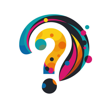Question mark abstract. Color creative question mark. Search for creative ideas. Vector illustration flat design. Isolated on white background.のイラスト素材