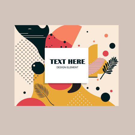 Abstract space for text. Geometric colors shape. Template for web or print design. Graphic trendy elements. Vector illustration flat design. Isolated on white background.のイラスト素材