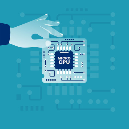 Purchase an electric board. Buy electronic chip. Semiconductor shortage. Money for microchip. Vector...