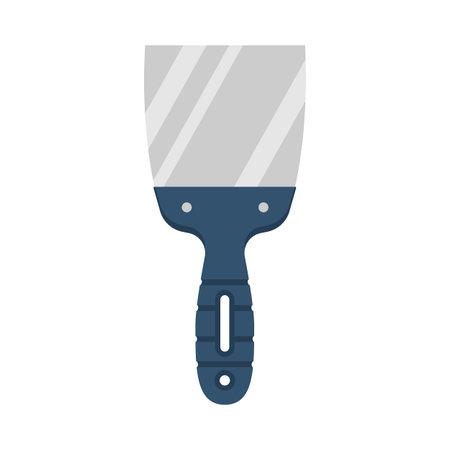 Putty knife isolated on white background. Tools for construction and repair. Apply plaster or putty. Home handyman equipment. Vector illustration flat design.のイラスト素材