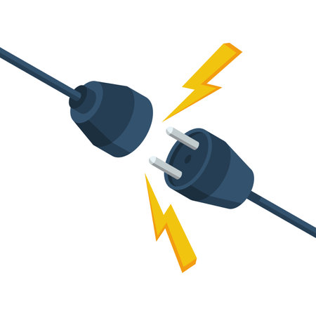 Socket unplugged. Connecting power socket. Plug and outlet. Vector illustration isometric design, isolated on background. Connection concept.のイラスト素材