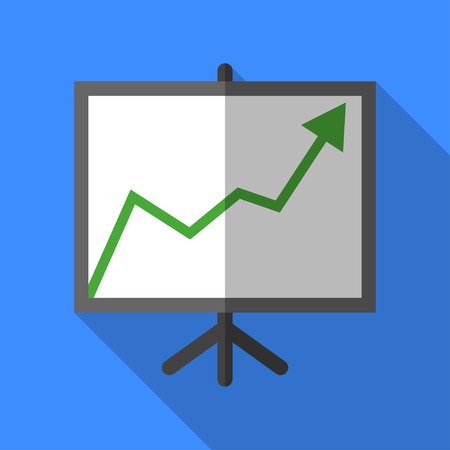 Colorful chart board icon in modern flat style with long shadow. Vector illustrationのイラスト素材