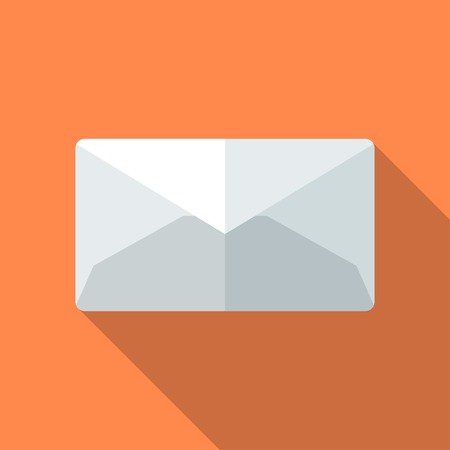 Colorful letter mail envelope icon in modern flat style with long shadow. Vector illustrationのイラスト素材