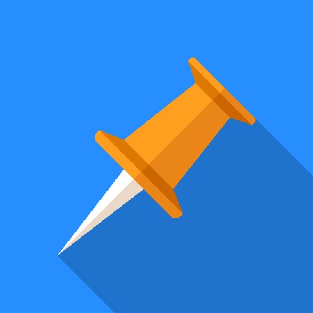 Colorful pushpin icon in modern flat style with long shadow. Vector illustrationのイラスト素材