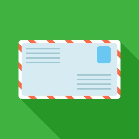Colorful letter mail icon in modern flat style with long shadow. Vector illustrationのイラスト素材