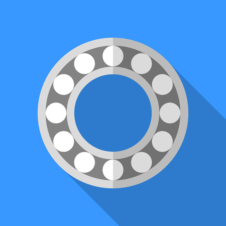 Colorful bearing icon in modern flat style with long shadow. Car parts and service vector illustrationのイラスト素材