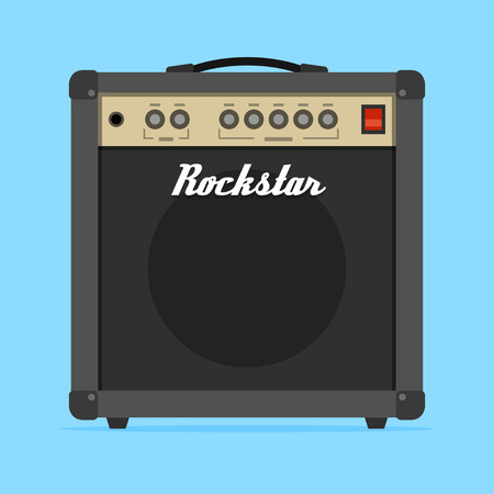 Guitar amp amplifier flat vector illustration.のイラスト素材