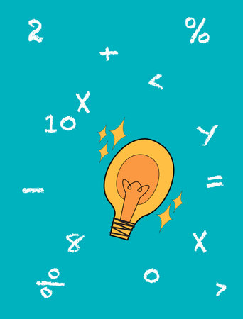 concept idea for learning mathematic with numberのイラスト素材