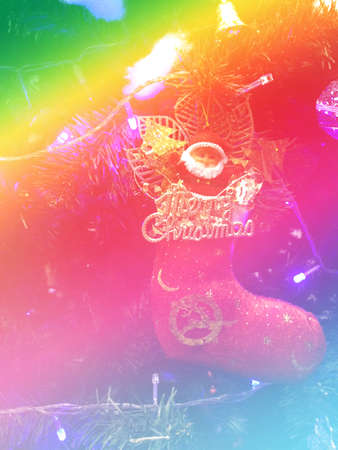 merry christmas background with color filter effectの写真素材
