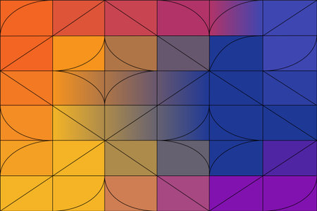 Abstract geometric seamless pattern with colorful gradient color