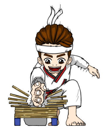 Illustration of a Taekwondo boyのイラスト素材