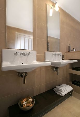 Interior of bath room in modern houseの写真素材