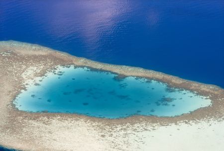 Aerial view of tropical island, Maldivesの写真素材