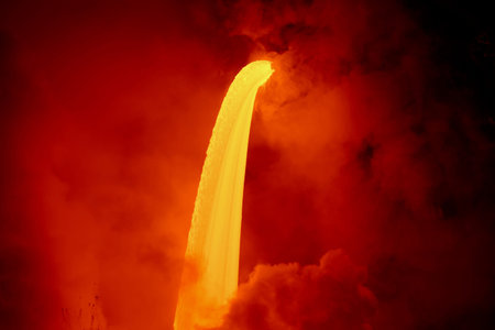 Lava Waterfallの写真素材