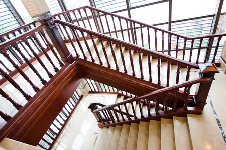 A classic staircase in a luxury home の写真素材