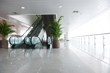 glass corridor in office centreのeditorial素材