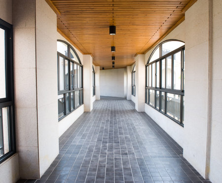 empty hall with many windows