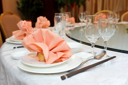 A fine dinner table in China. のeditorial素材