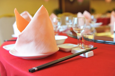 A fine dinner table in China. のeditorial素材