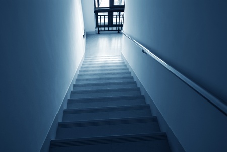 Staircase with light fire exit of a building.
の写真素材