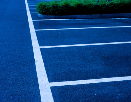Empty parking spaces await commuters.の写真素材