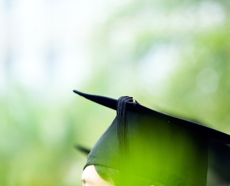 Shot of graduation caps during commencement.の写真素材
